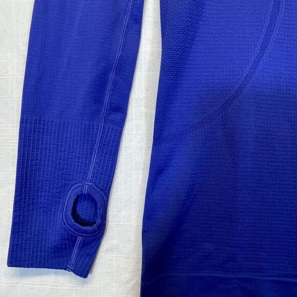 Lululemon Blue Run Dash Half Zip Pullover Long Sleeve Pullover Sweatshirt Size 6 - Picture 3 of 10